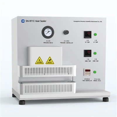 What is the function of the pressure sensor in a heat seal tester?